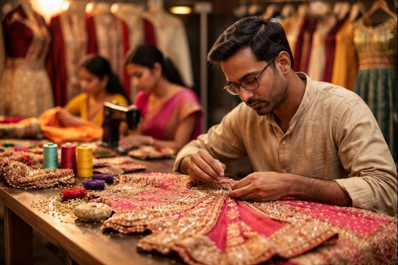 Ethnic wear craftsmanship and tailoring at SHEZETHNIC
